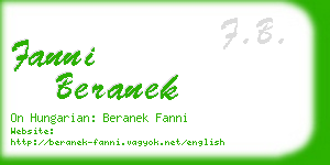 fanni beranek business card